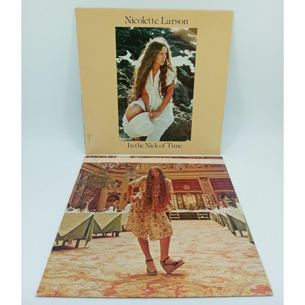 Lot of 2 Nicolette Larson Vinyl Record LP - Nicolette &In the Nick of Time VG+